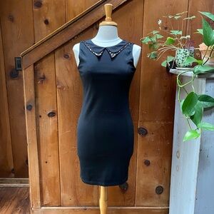 NWT Black Sheath Dress with Cut Out Collar